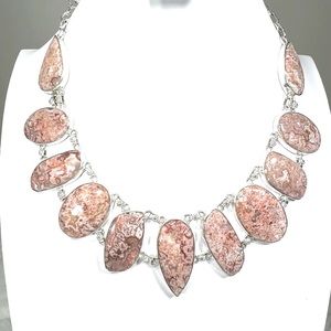 Large Crazy Lace 925 Gemstone Necklace